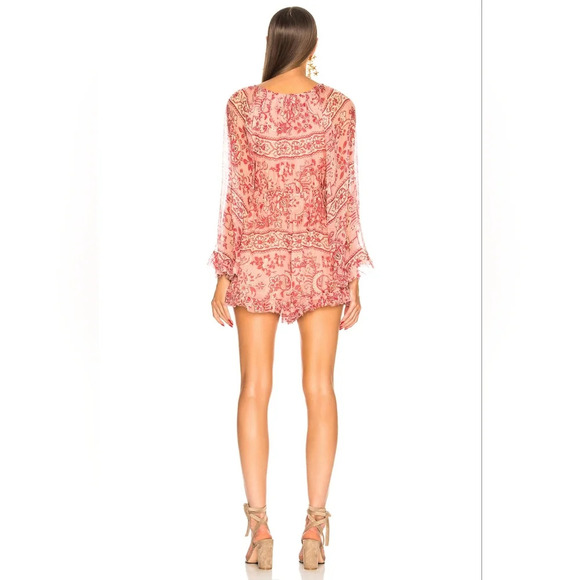 Zimmermann Castile Flared Sleeve Playsuit Size 1/Small 100% Silk $640 - Picture 3 of 12